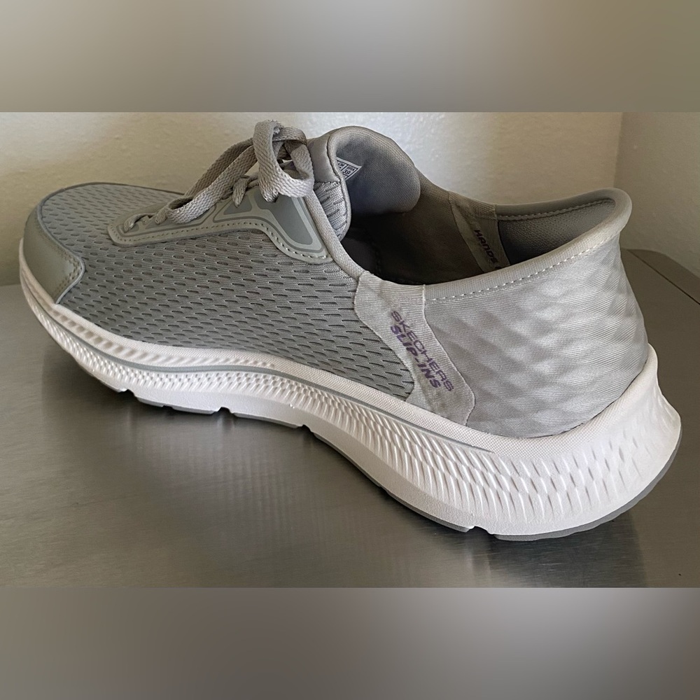 SKECHERS GO RUN CONSISTENT 2.0 Women's Light Gray and Purple Athletic Shoes - Picture 5 of 11